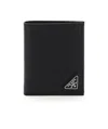 Prada Men Black Leather Wallet In Black