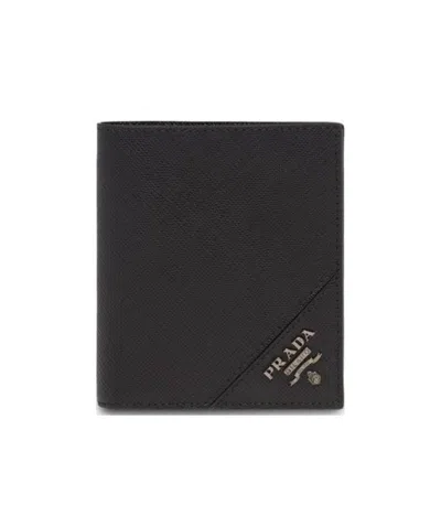 Prada Saffiano Leather Wallet In Black