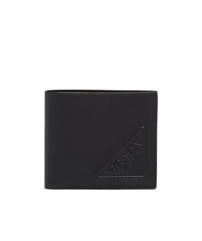 Prada Saffiano Leather Wallet In Black