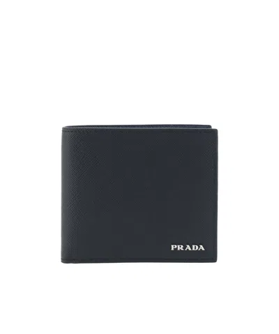 Prada Saffiano Leather Wallet In Black