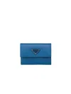 Prada Saffiano Leather Wallet In Blue