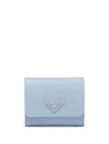 Prada Saffiano Leather Wallet In Blue