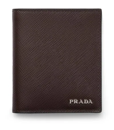 Prada Saffiano Leather Wallet In Brown