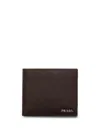 Prada Saffiano Leather Wallet In Brown