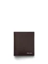 Prada Saffiano Leather Wallet In Brown