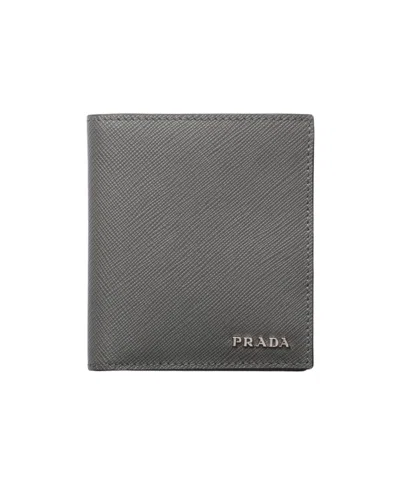 Prada Saffiano Leather Wallet In White