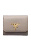 Prada Saffiano-leather Wallet In Gray