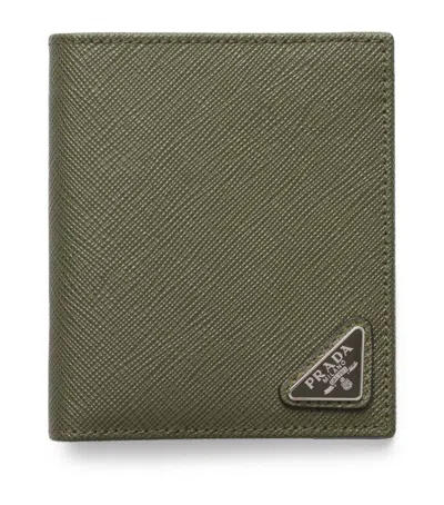 Prada Saffiano Leather Wallet In Green