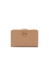 Prada Large Saffiano Leather Wallet In Nude