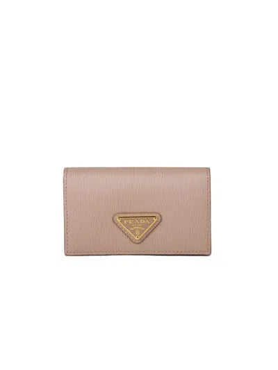 Prada Saffiano Leather Wallet In Pink