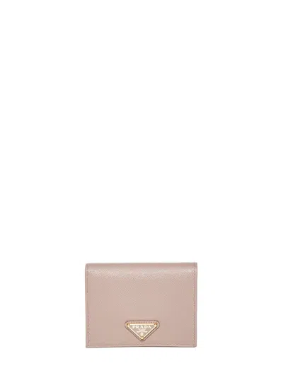 Prada Saffiano Leather Wallet In Pink