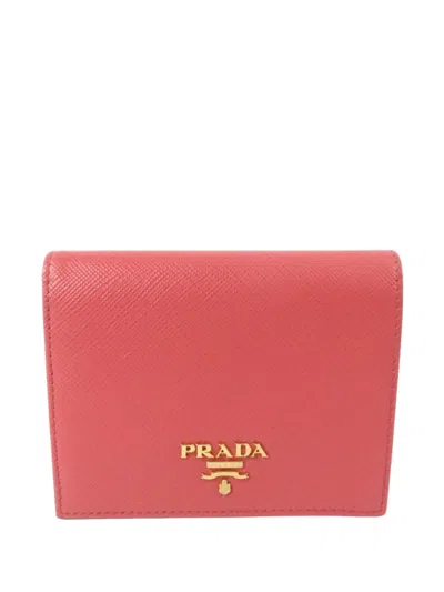 Pre-owned Prada Saffiano Leather Wallet In Pink