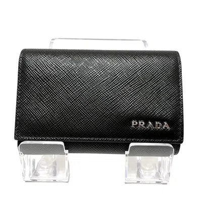 Prada Saffiano Leather Wallet () In Black