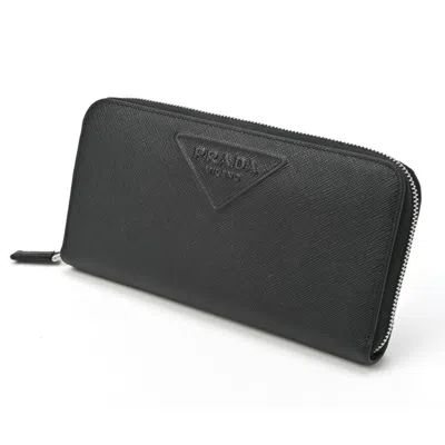 Prada Saffiano Leather Wallet () In Black