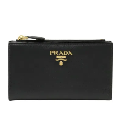 Prada Saffiano Leather Wallet () In Black