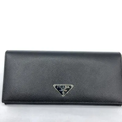 Prada Saffiano Leather Wallet () In Black