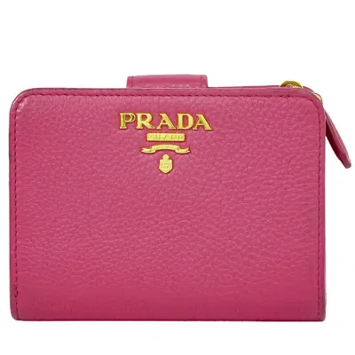 Pre-owned Prada Saffiano Leather Wallet () In Pink