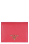 Prada Saffiano Leather Wallet In Red