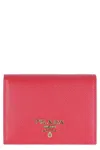 Prada Saffiano Leather Wallet In Red