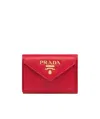Prada Saffiano Leather Wallet In Red