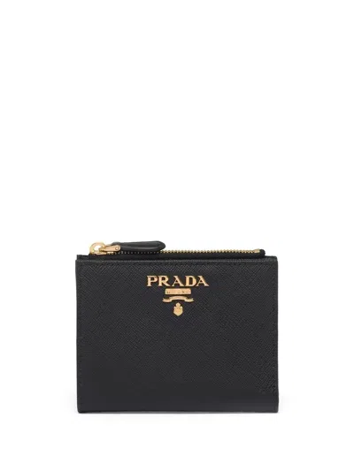 Prada Saffiano Leather Wallet In Black