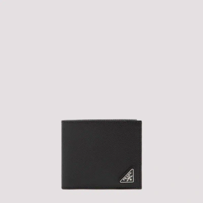 Prada Saffiano Leather Wallet Unica In F Nero