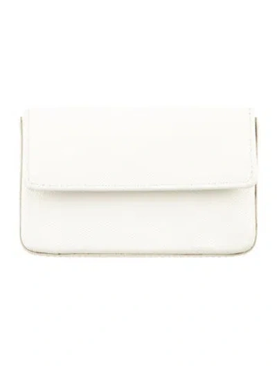 Pre-owned Prada Saffiano Leather Wallet In White
