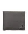 Prada Saffiano Leather Wallet In Gray