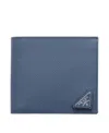 Prada Saffiano Leather Wallet With Coin Purse In Blue