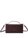 Prada Saffiano Leather Wallet With Shoulder Strap In Pattern