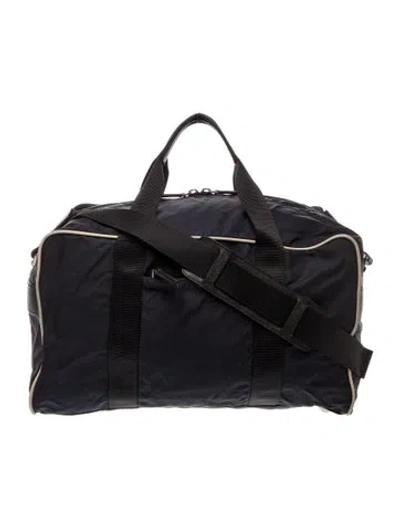 Pre-owned Prada Saffiano Leather Weekender Bag In Blue
