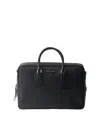 Prada Mens Black Brand-plaque Saffiano-leather Briefcas