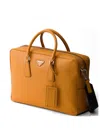 Prada Saffiano Leather Work Bag In Orange