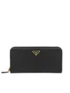 Prada Large Logo Lettering Zip-around Wallet