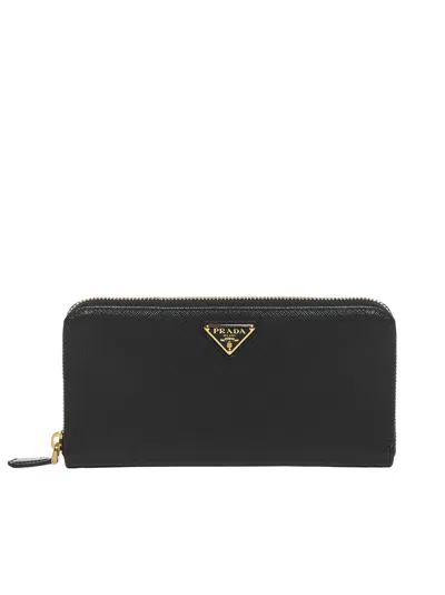PRADA SAFFIANO LEATHER ZIP AROUND WALLET