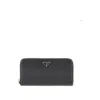 Prada Saffiano Leather Zip-around Wallet In Black