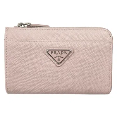 Pre-owned Prada Saffiano Light Pink Leather Coin Purse/coin Case ()