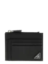 Prada Saffiano Logo Card Holder In Black