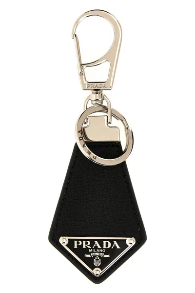 Prada Saffiano Logo Keyring