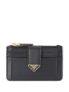 Prada Saffiano Logo-plaque Leather Wallet In F0002 Black