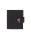 Prada Men's Saffiano Leather Snap Bifold Wallet In Black