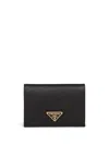 Prada Saffiano Logo Wallet In Black