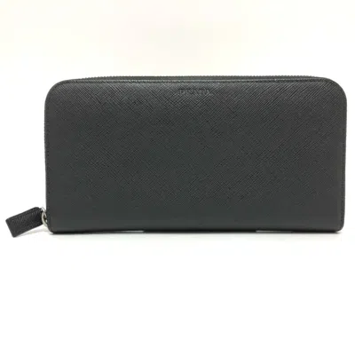 Pre-owned Prada Saffiano Long Wallet (bi-fold) () In Multi
