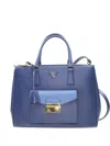Prada Saffiano Lux Galleria Tote Bag In Blue