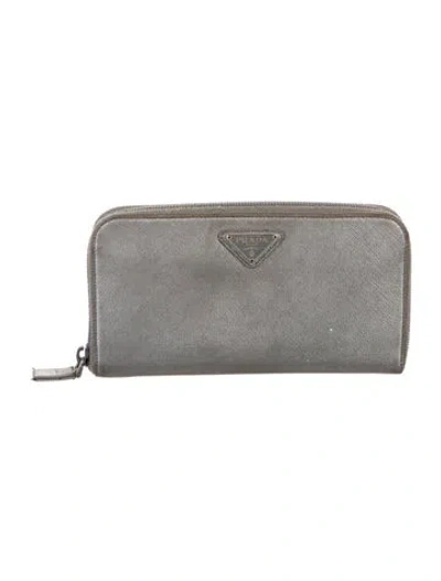 Pre-owned Prada Saffiano Lux Leather Continental Wallet