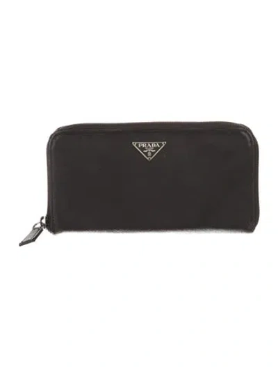 Pre-owned Prada Saffiano Lux Leather Continental Wallet In Black