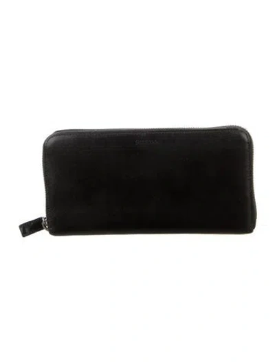Pre-owned Prada Saffiano Lux Leather Continental Wallet In Black