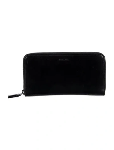 Pre-owned Prada Saffiano Lux Leather Continental Wallet In Black