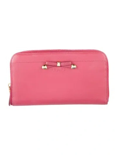 Pre-owned Prada Saffiano Lux Leather Continental Wallet In Pink