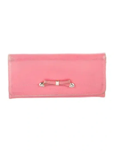 Pre-owned Prada Saffiano Lux Leather Continental Wallet In Pink